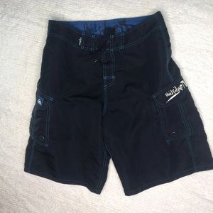 Quicksilver 31 Blue Board Shorts Swim Trunks Adjustable Drawstring Waist Pocket